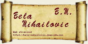 Bela Mihailović vizit kartica